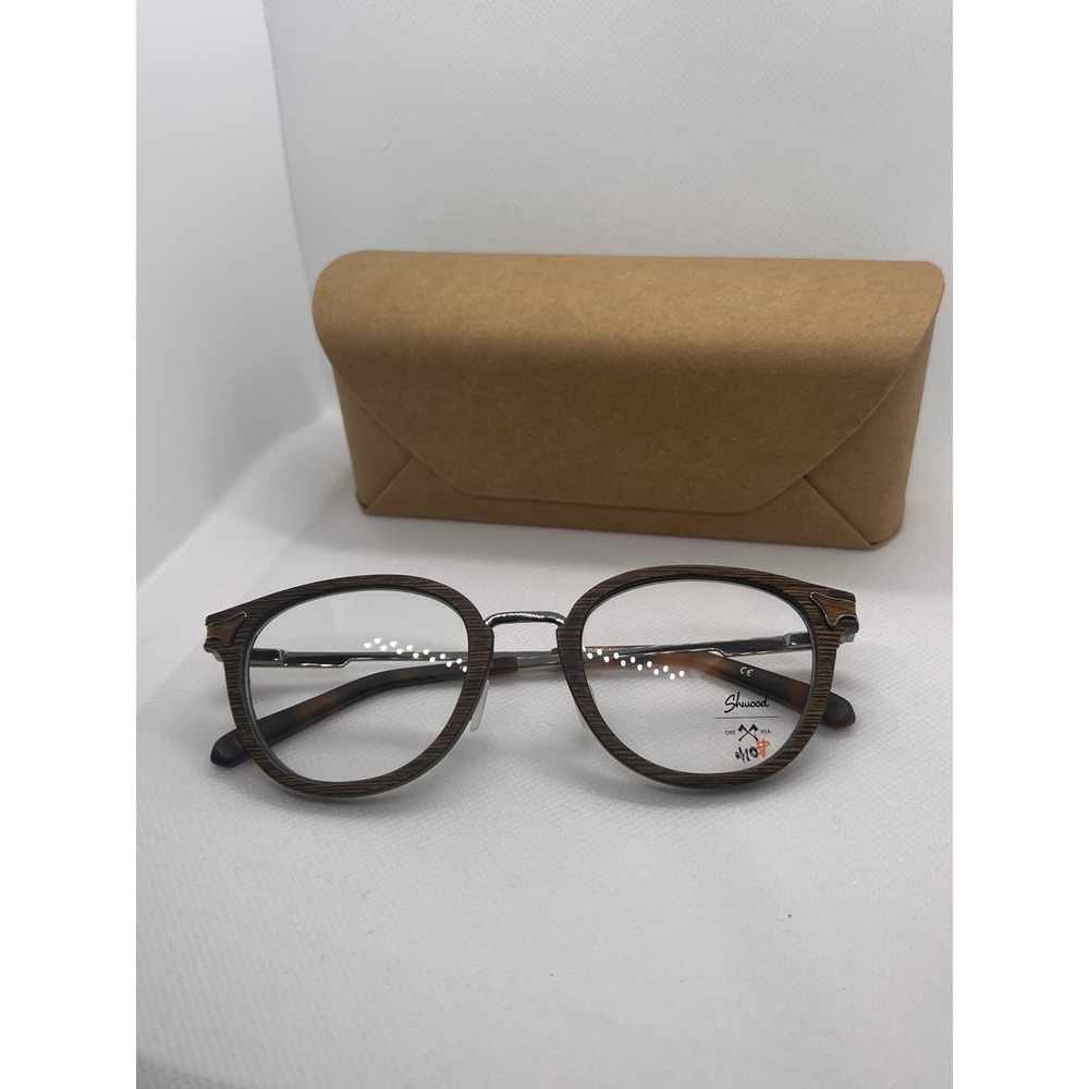 Shwood Melrose Eyeglasses Frames Brown Woodgrain Round Eye Glasses Frames